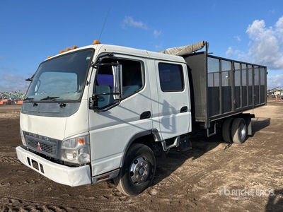 2005 Mitsubishi Fuso 4x2 Crew Cab Flatbed Dump Truck