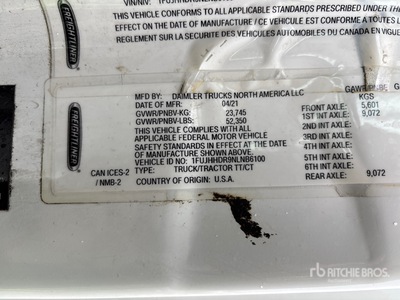 2022 Freightliner Cascadia 125 6x4 T/A Sleeper Truck Tractor