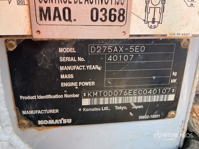 2015 Komatsu D275AX-5 Tractor sobre Orugas / Crawler Dozer