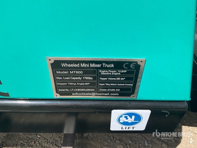 2026 SKLP SL-MT800 Wheeled Mini Mixer Truck Carretilla para hormigón (Unused)