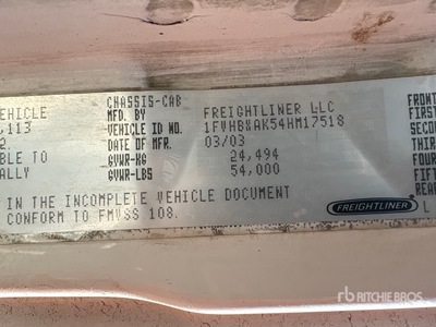 2004 Freightliner FL80 6x4 Camion à Plateau