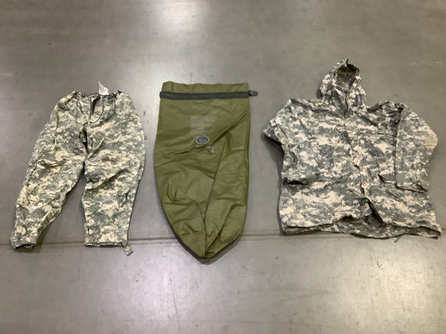 (28) Pairs of Wet Weather Trousers, (41) Clothing Bags & Assorted Items
