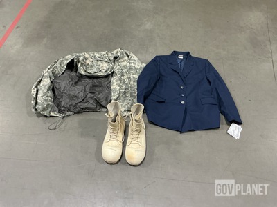 (4) Women’s Coats, (20) Pairs of Extreme Cold Weather Boots & Assorted Items