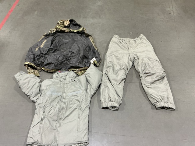(3) Extreme Cold Weather Parkas, (2) Wet Weather Jackets & Assorted Items