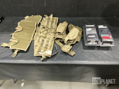 (24) Individual Holsters, (17) Tactical Assault Panels & Assorted Items