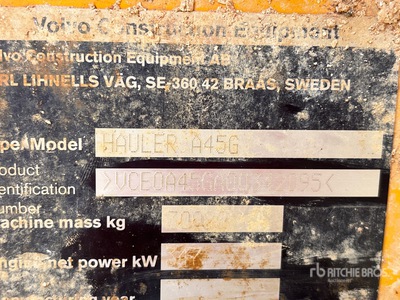 2017 Volvo A45G Articulated Dump Truck