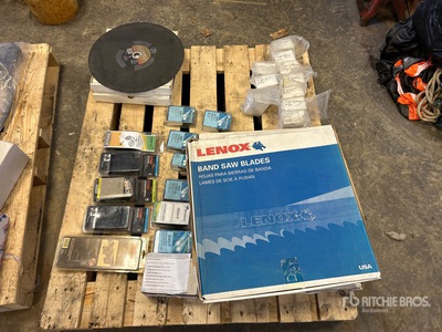 Band Saw Blades, Cut off Wheel Disc, Hitch Cover, Hitch Wiring Kit & Pulleys (Unused)