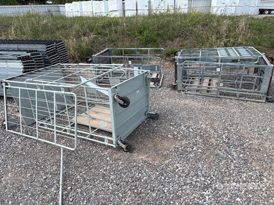 Quantity of (5) 6 Ft Wheeled Warehouse Storage Racks & (5) hand dryers