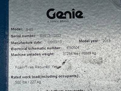 2013 Genie S-85 Telescopic Boom Lift