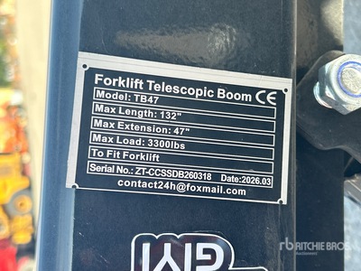 2026 GIYI GY-TB47 3300 lb Forklift Extendable Boom (Unused)