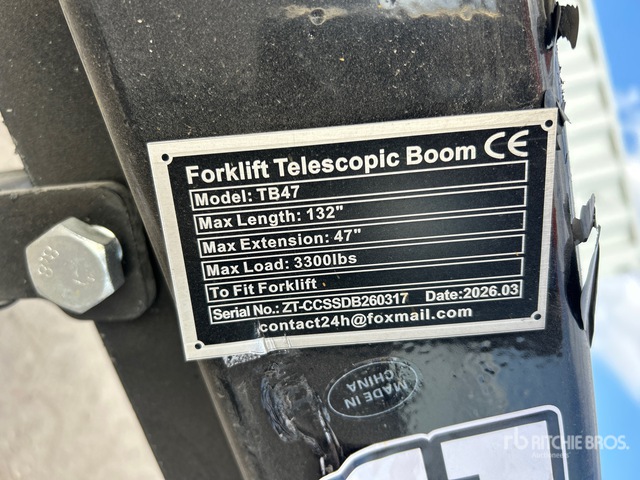 2026 GIYI GY-TB47 3300 lb Forklift Extendable Boom (Unused)