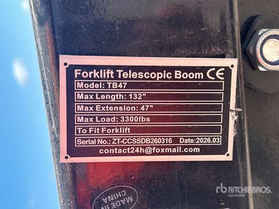 2026 GIYI GY-TB47 3300 lb Forklift Extendable Boom (Unused)