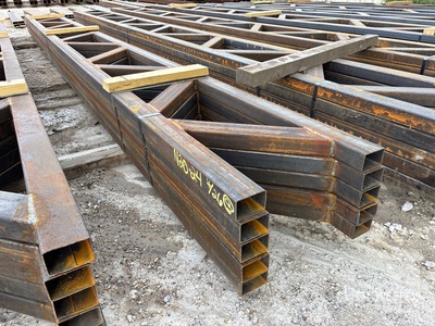 Quantity of (5) 18 in x 20 ft Metal Trusses