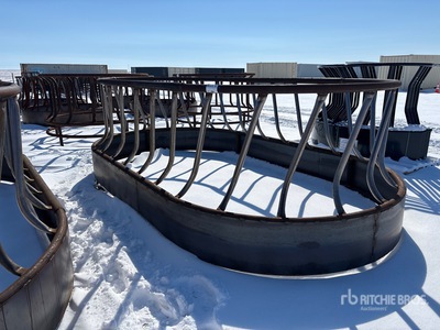 Steel Oval Livestock Feeder (Unused)