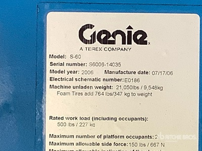 2006 Genie S-60 4WD Diesel Podnośnik teleskopowy