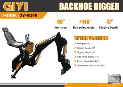 2025 GIYI GY-BD98 47 in Skid Steer Backhoe (Unused)