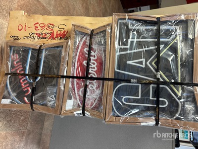 Quantity of Caterpillar, Cummins, Peterbilt Neon Signs (Unused)