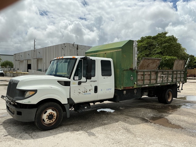 2013 International TerraStar 4x2 Extended Cab Flatbed Dump Truck