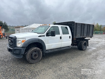 2015 Ford F-450 XL 4x2 Crew Cab Stake Side Flatbed Dump Truck