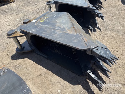 24 in V-Bottom Rock Excavator Bucket - Fits John Deere/Hitachi 210 (Unused)