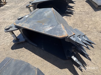 24 in V-Bottom Rock Excavator Bucket - Fits John Deere/Hitachi 210 (Unused)