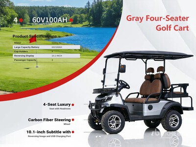 2026 Electric Gray Four-Seater Golf Cart (Unused)
