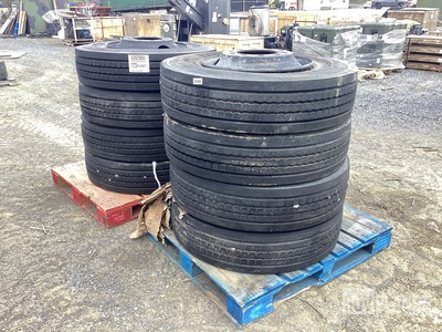 (8) Firestone 11R22.5 14PR Tires w/Wheels