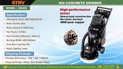2025 STARVOX XK400 Electric Self-Suction Concrete Grinder (Unused)