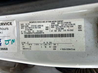 2018 Ford F-550 XL 4x4 Crew Cab Utility Truck