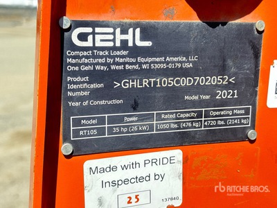 2021 Gehl RT105 Compact Track Loader