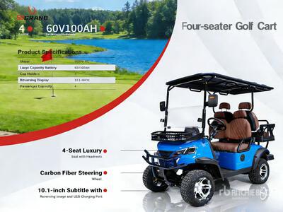 2026 SDGRAND Electric Blue Four-Seater Golf Cart (Unused)