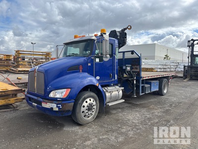 2015 Kenworth T270 Flatbed Truck with Crane