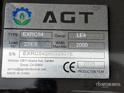 2026 AGT EXRC54 Excavator Brush Cutter - Fits Cat 308 / 3 - 8 ton (Unused)