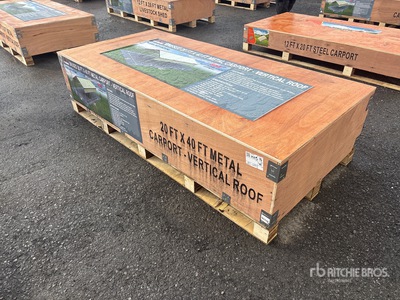 2025 Rhino AGR-MC2040 20 ft x 40 ft Steel Carport (Unused)