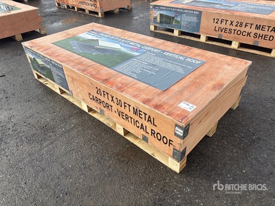 2025 Rhino AGR-MC2030 20 ft x 30 ft Steel Carport (Unused)