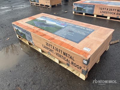 2025 Rhino AGR-MC2030 20 ft x 30 ft Steel Carport (Unused)