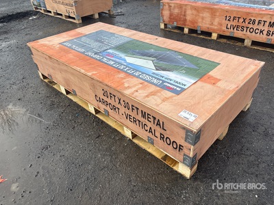 2025 Rhino AGR-MC2030 20 ft x 30 ft Steel Carport (Unused)