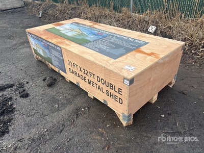 2025 AGR-MS2322 23 ft x 22 ft Double Garage Metal Storage Building (Unused)