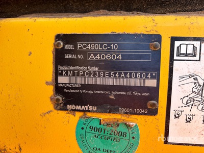 2014 Komatsu PC490LC-10 Tracked Excavator