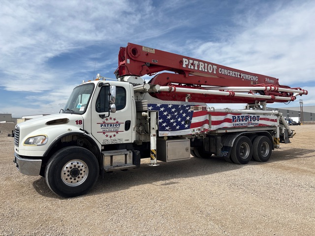 2015 Alliance 38 38 m on 2015 Freightliner M2 106 Concrete Pump Truck