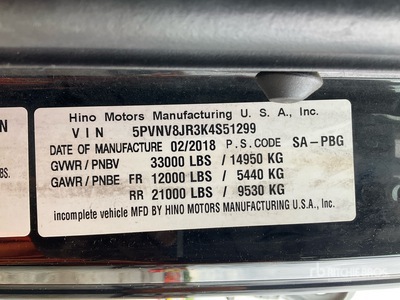 2019 Hino 338 Refrigerated Truck