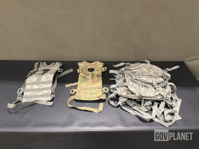 (9) Assault Packs, (73) Hydration System Carriers & Assorted Items