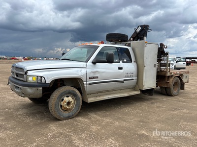 Hiab Knuckle Boom on 2002 Dodge Ram 3500 4x4 Extended Cab Boom Truck