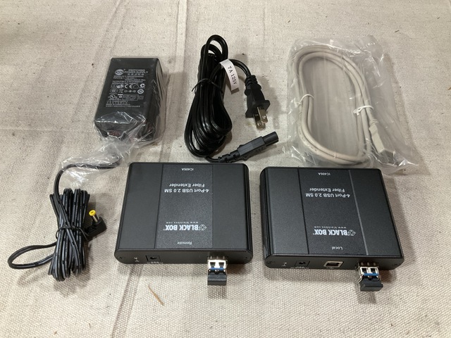 (4) Black Box IC406A 4-Port Fiber Extenders