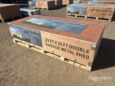 2026 AGR-MS2322 23 ft x 22 ft Double Garage Metal Storage Building (Unused)