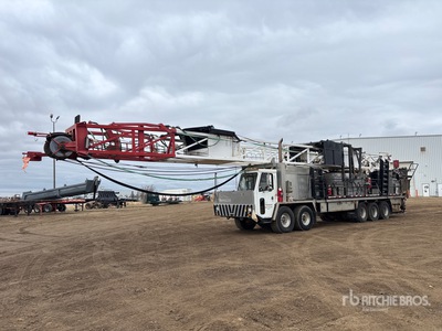 2010 Crane Carrier 046B 0303 10x6 Twin-Steer 2010 Kobe's Welding INT 72-140 Derrick Well Service Rig