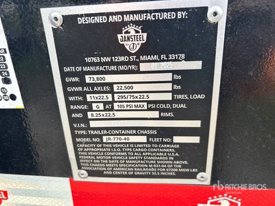 2025 Jansteel JR 770 40 Container Trailer