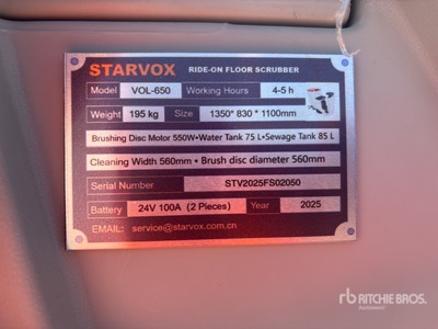2026 STARVOX VOL-650 Floor Scrubber (Unused)