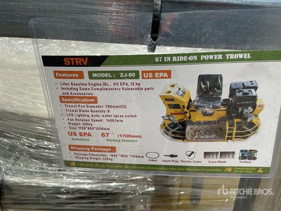 2026 STARVOX ZJ-80 Ride-on Power Trowel (Unused)