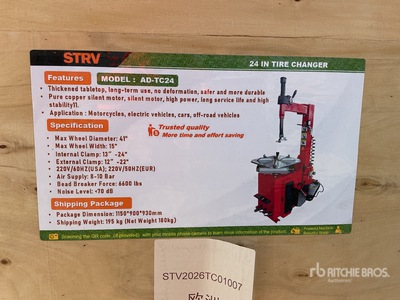 2026 STARVOX AD-TC24 24 in Tire Changer (Unused)